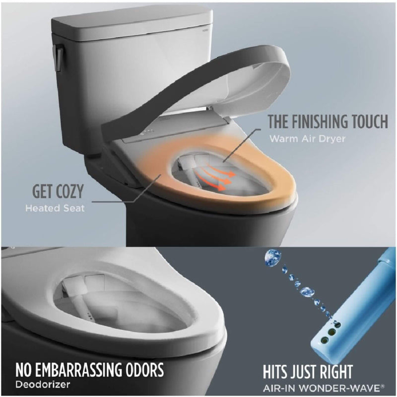 [MW6044726CEFG#01] TOTO Ultramax II 1.28 GPF One Piece Elongated Chair Height With Washlet S7 Bidet Seat Soft Close (SAK15913)