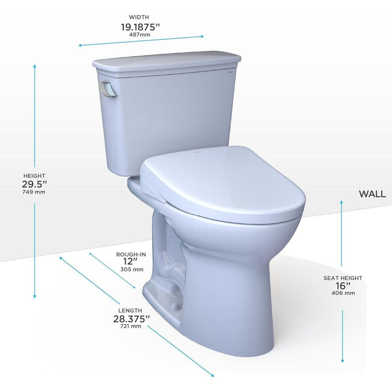 [MW7864726CEG#01] TOTO Drake 1.28 GPF Tornado Flush Washlet Toilet With S7 Bidet Seat (SAK27632)