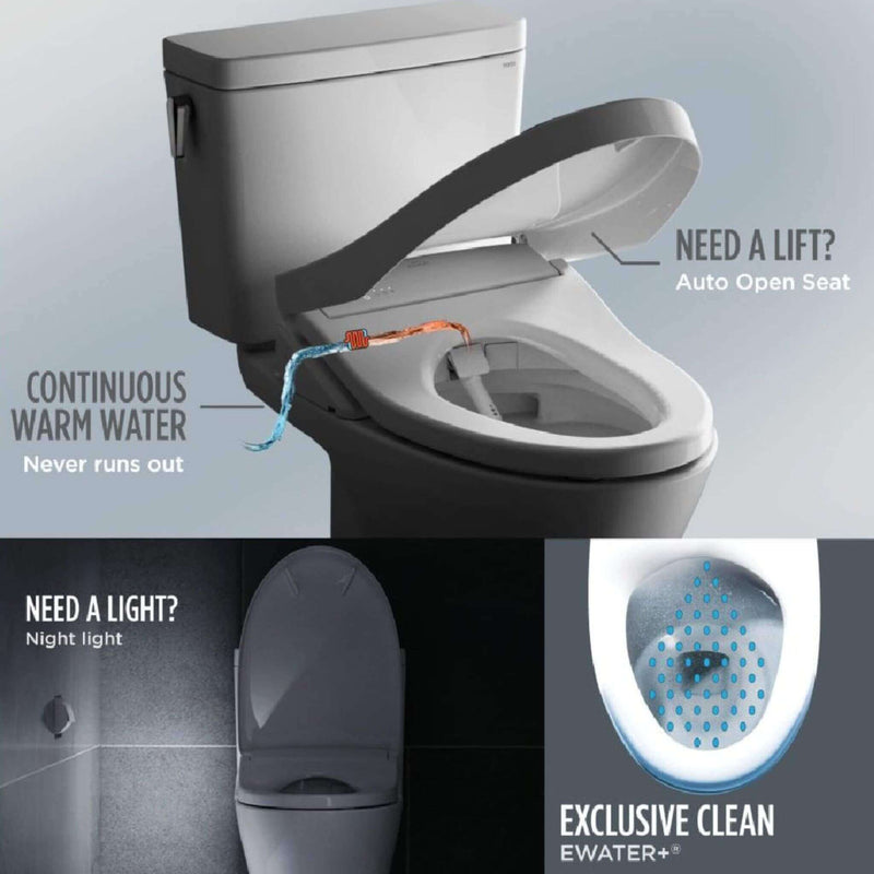 [MW7864736CEFG#01] TOTO Drake 1.28 GPF Elongated Chair Height Toilet Seat With Transitional Washlet S7A (SAK78915)