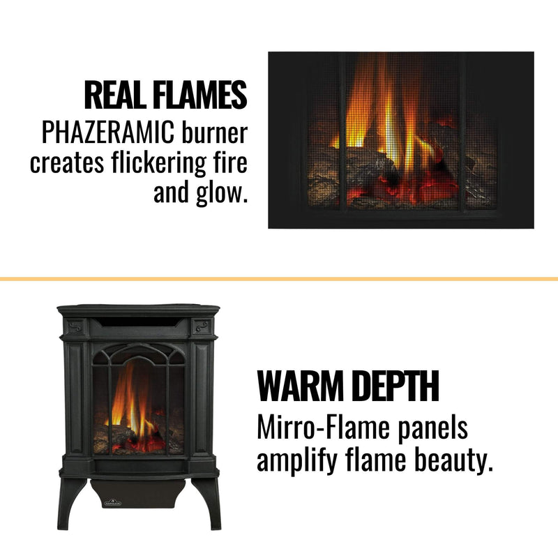 Napoleon Arlington 20 Cast Iron Millivolt Ignition Majolica Brown Natural Gas Stove, 19" [GDS20NNSB] (SAK43798)