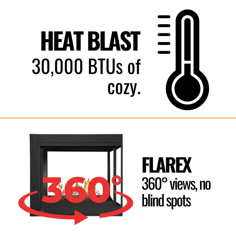 Napoleon Ascent Multi-View 3-Sided Log Set Direct Vent Natural Gas Fireplace [BHD4PNA] (SAK75492)