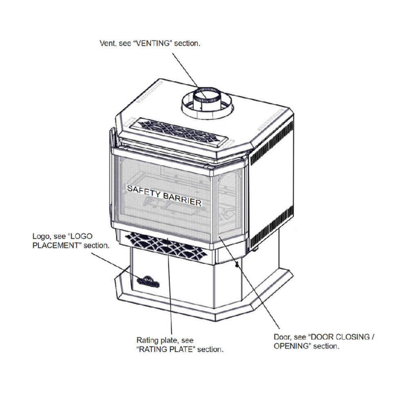 Napoleon Haliburton 50 Direct Vent Millivolt Ignition Compact Natural Gas Stove, 22-Inch [GDS28-1NSB] (SAK81523)