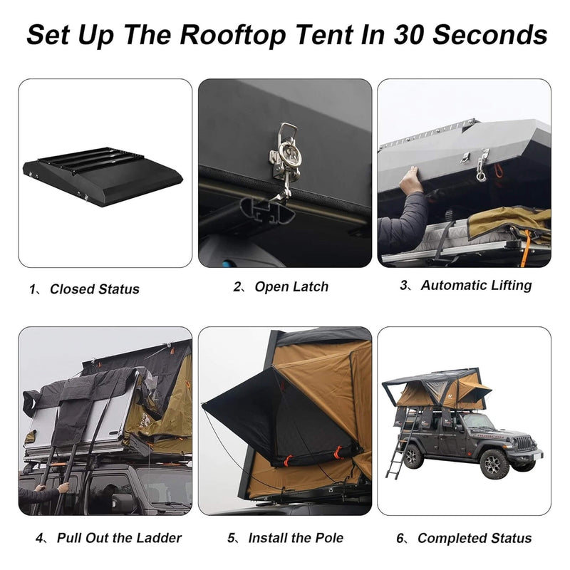 Naturnest Sirius 3 Premium 2XL 3-Person Clamshell Roof Top Tent (SAK62917)