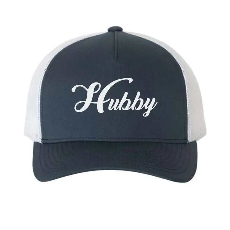 Embroidered Hubby Trucker Hat – Classic Mesh Cap for Wedding or Anniversary