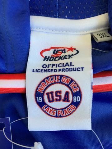 USA Hockey Adult Miracle on Ice 1980 Team Jersey Authentic Navy Tee