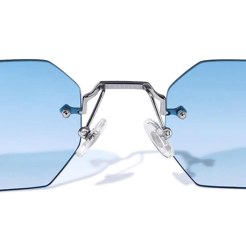 Nero 48mm Hexagon Sunglasses | Blue