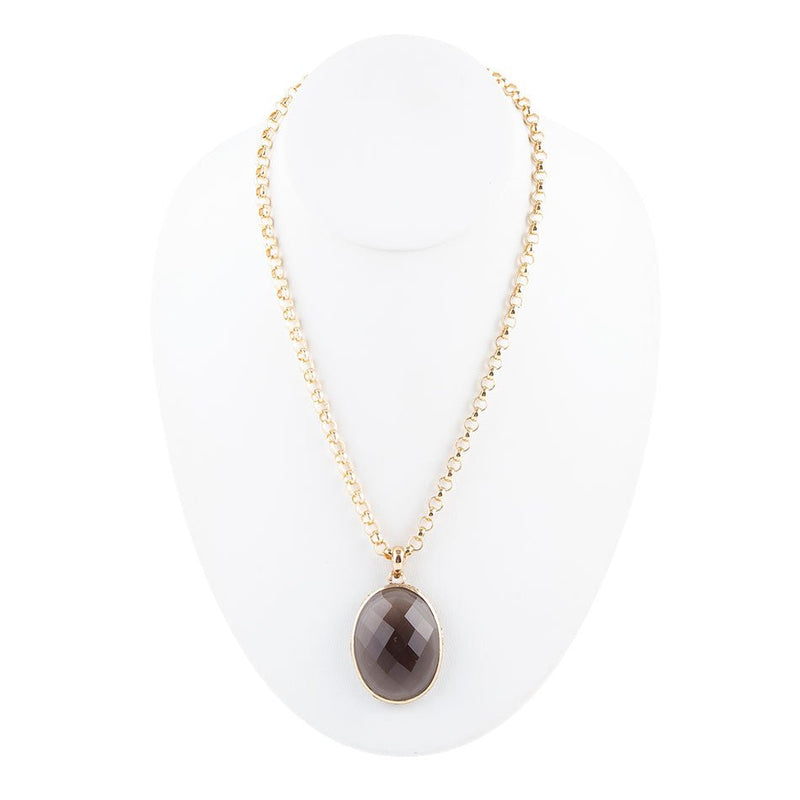 Nested Smoky Quartz Pendant Necklace