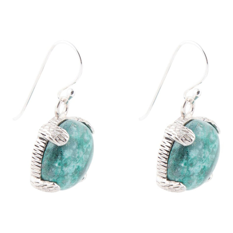 Nomad Blue Chrysocolla and Sterling Silver Drop Earrings