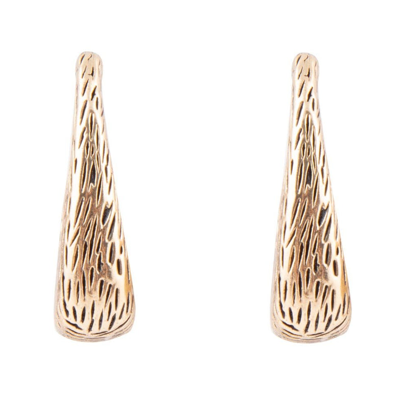 Nomad Textured Golden Half Hoop Earrings