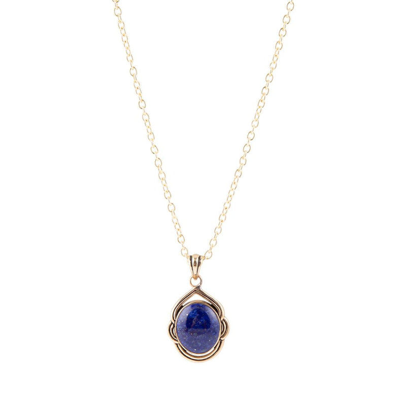 Nova Blue Lapis Pendant and Golden Necklace