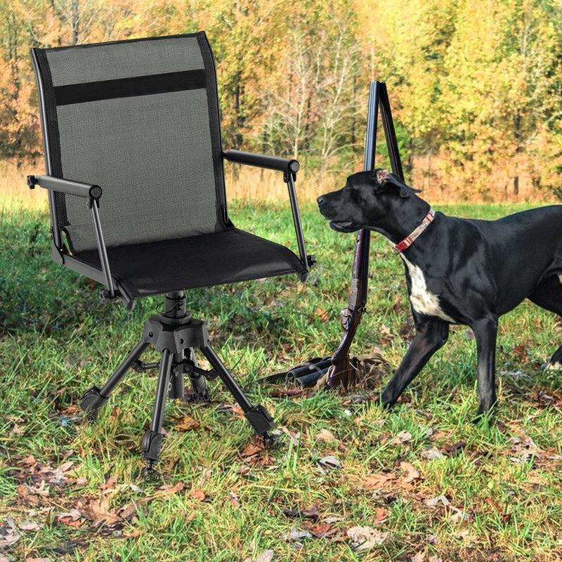 Folding Swivel Patio Chair with 4 Adjustable Leg