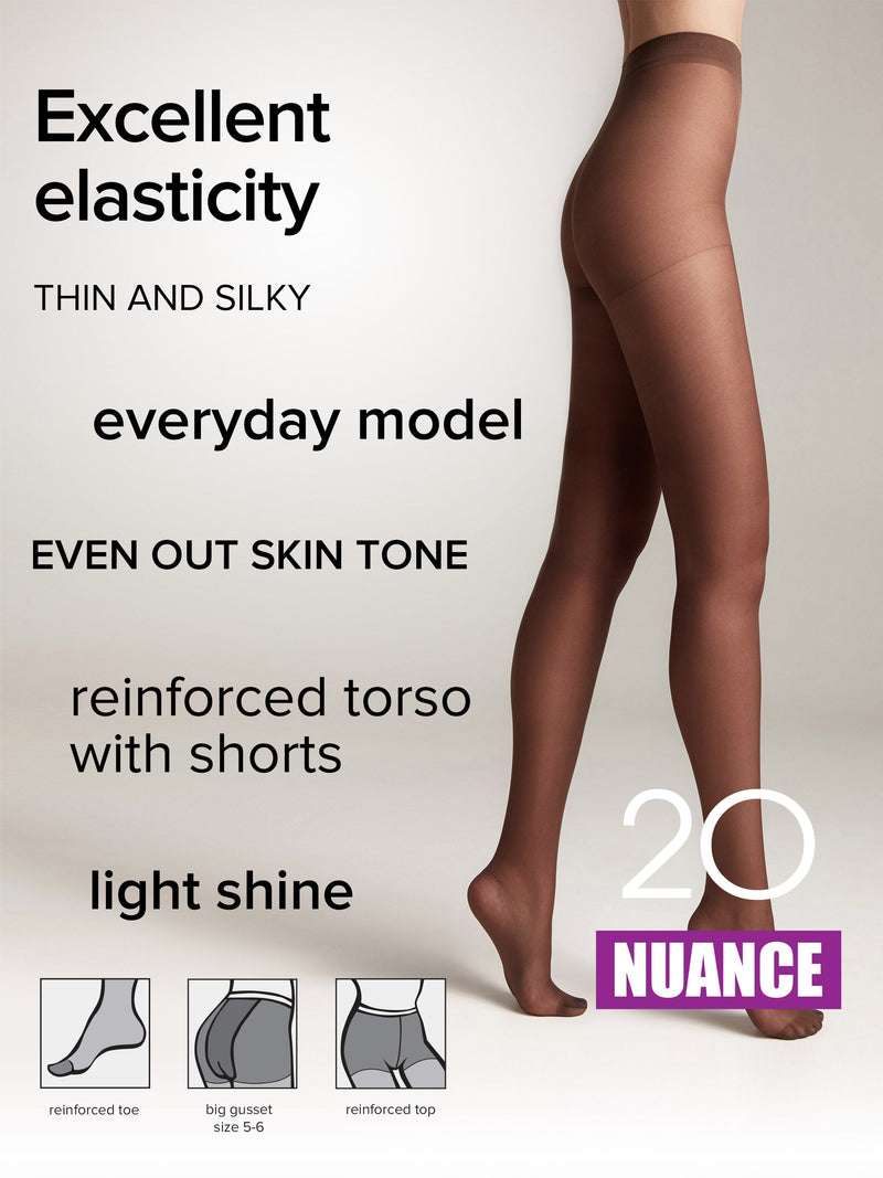Tights Conte Nuance 20 Den - Reinforced Shorts