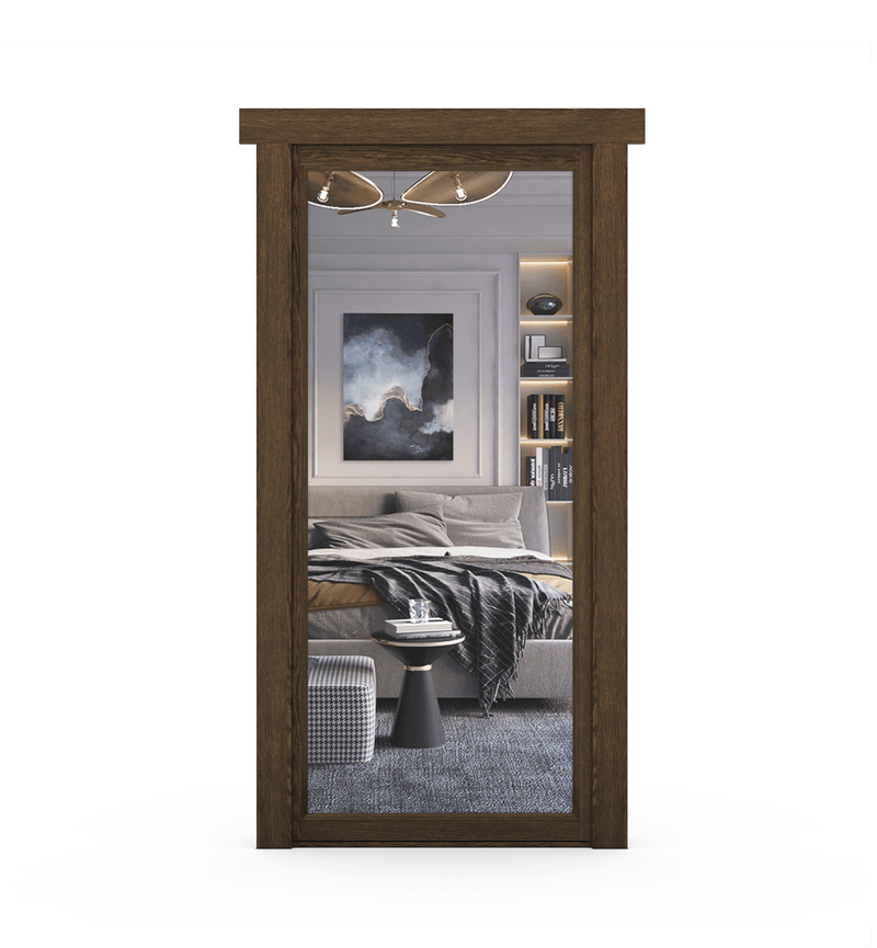 Hidden Oak Mirror Door