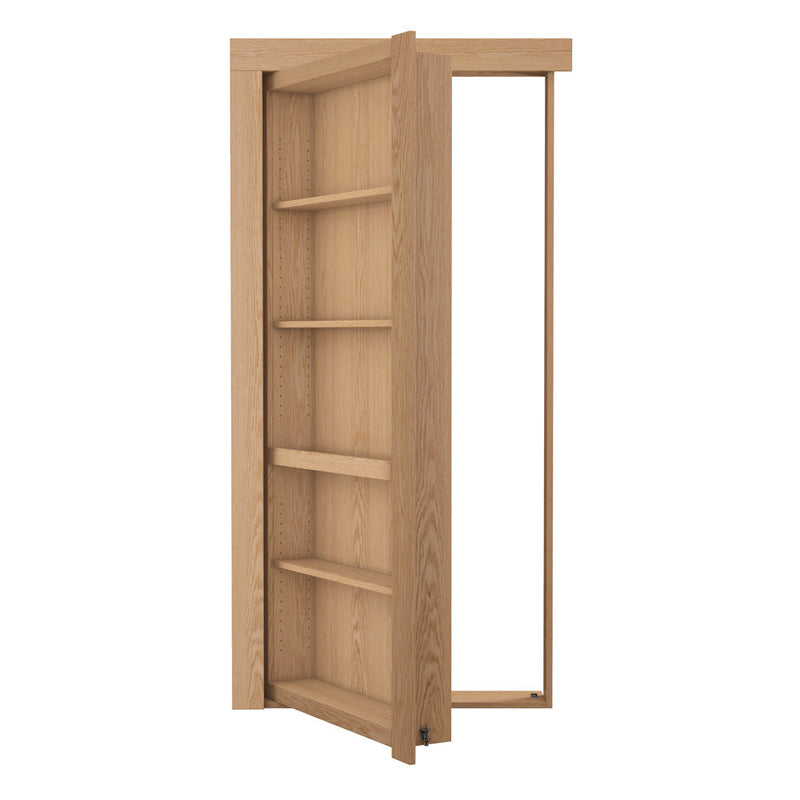 Single Flush Mount Oak Hidden Bookcase Door