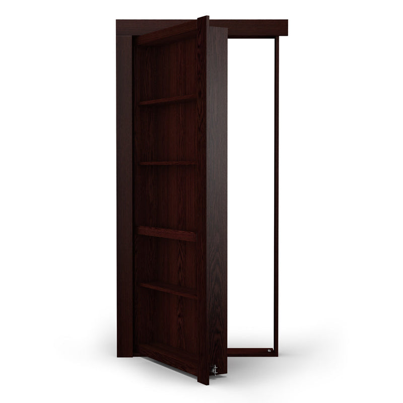 Single Flush Mount Oak Hidden Bookcase Door