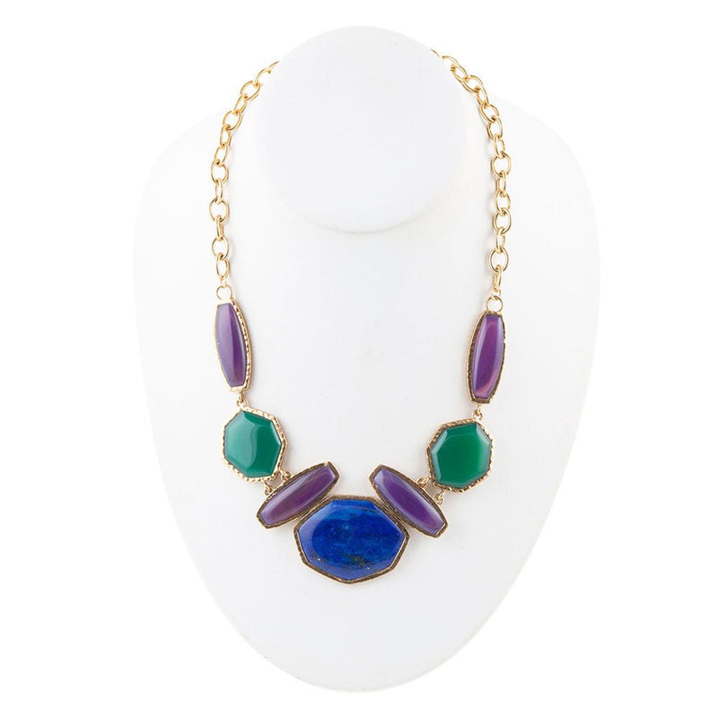 Odyssey Lapis Multi Stone Statement Necklace