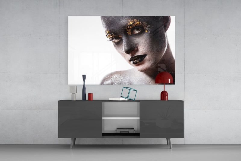 Female Portrait 34 Glass Wall Art