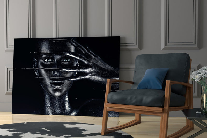 Female Portrait 36 Glass Wall Art