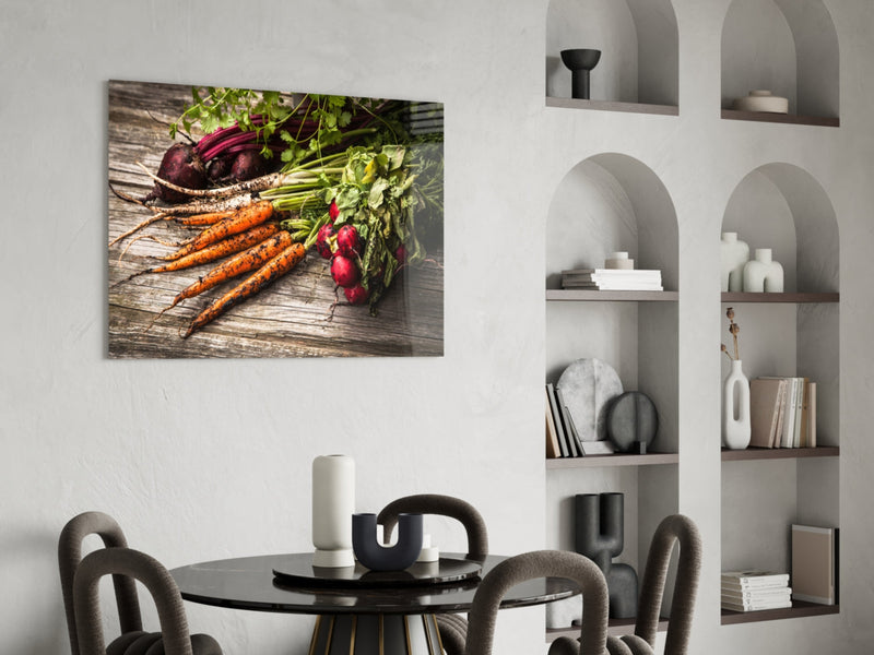 Carrot and Radish Glass Wall Art