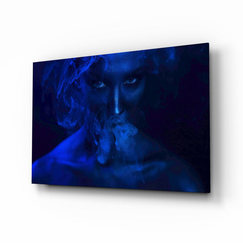 Smoke and Woman Glass Wall Art