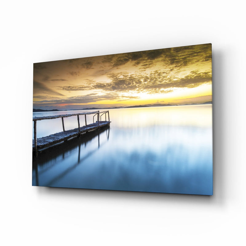 Sunset on the Beach Glass Wall Art