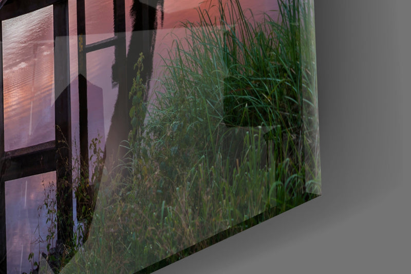 Sunset on the Beach Glass Wall Art