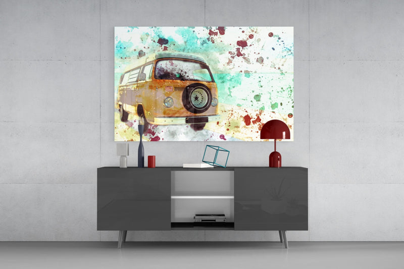 Illustration Vosvos Glass Wall Art