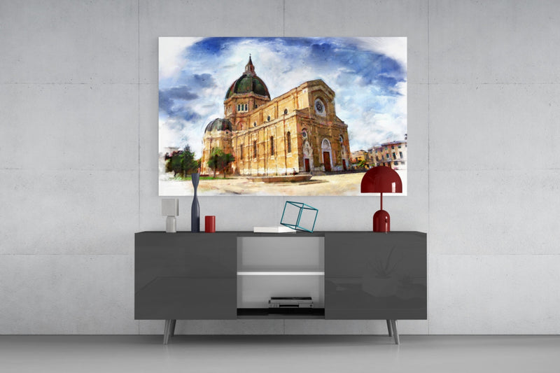 Historical Building Glass Wall Art