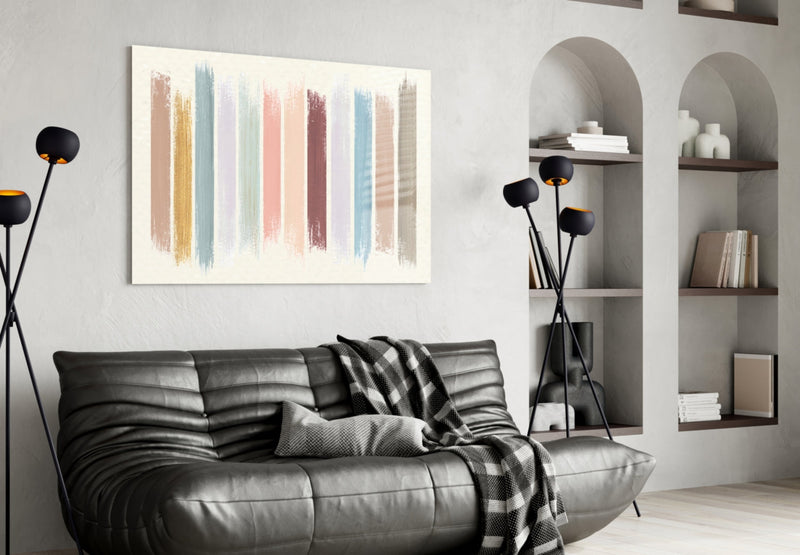 Colored Lines Glass Wall Art