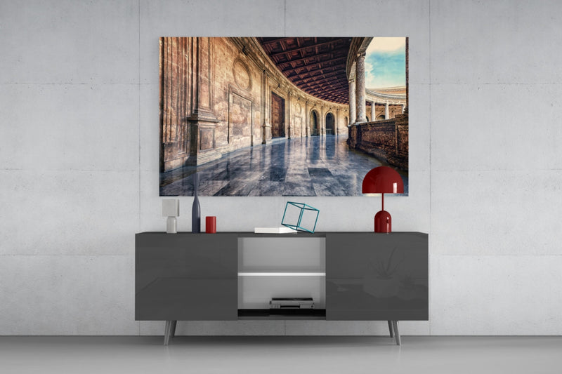 Baroque Building Glass Wall Art