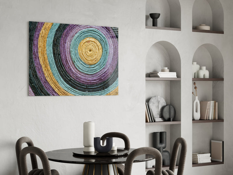 Colored Spiral Glass Wall Art