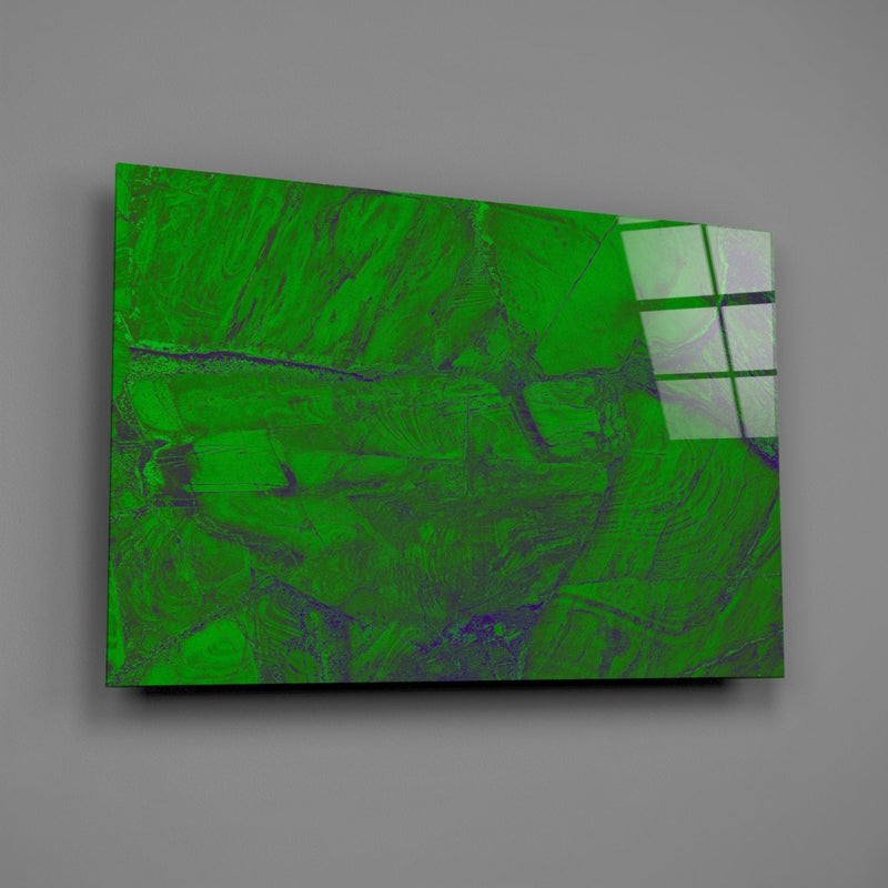 Green Abstract Pattern Glass Wall Art