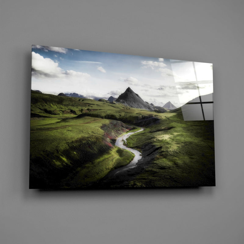 Green Valley Glass Wall Art