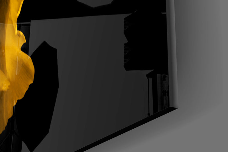 Yellow Flower Glass Wall Art