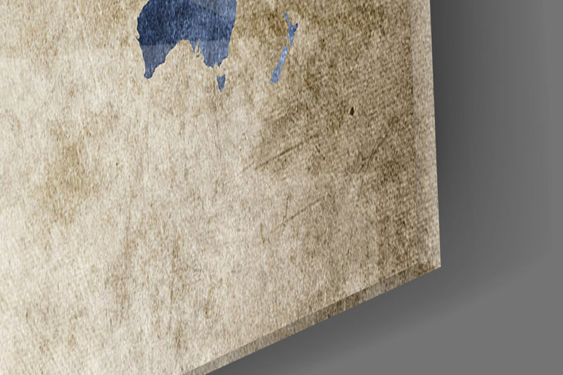World Map Glass Wall Art