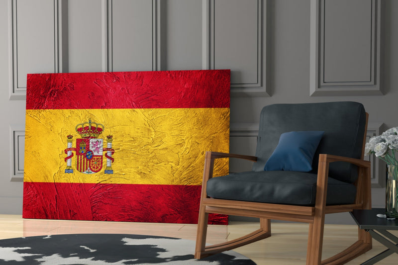 Flag of Spain Glass Wall Art