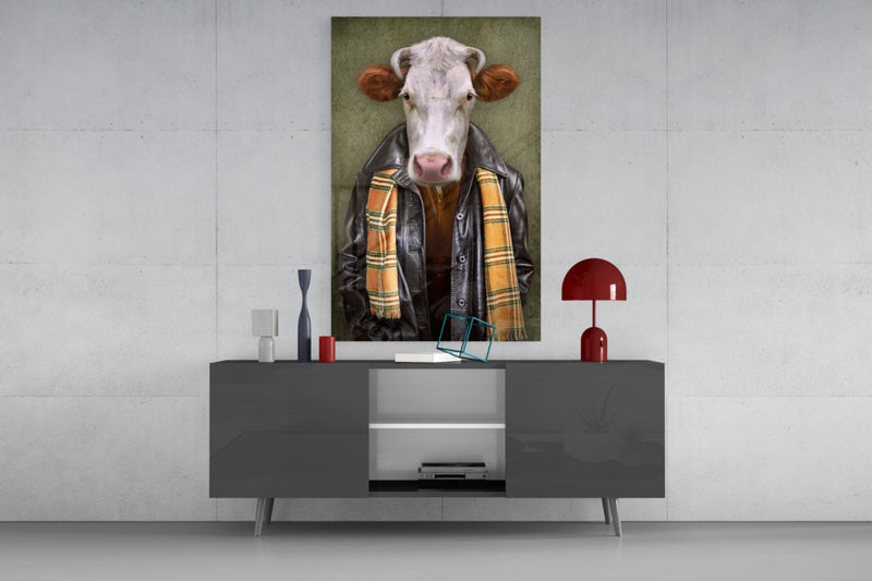 Ox Head Glass Wall Art