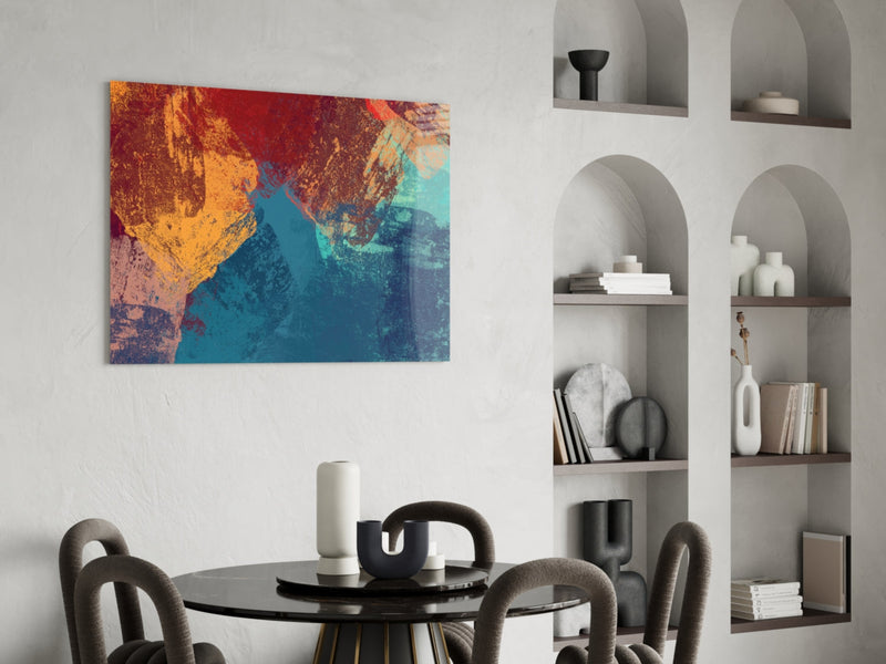Abstract Colors Glass Wall Art