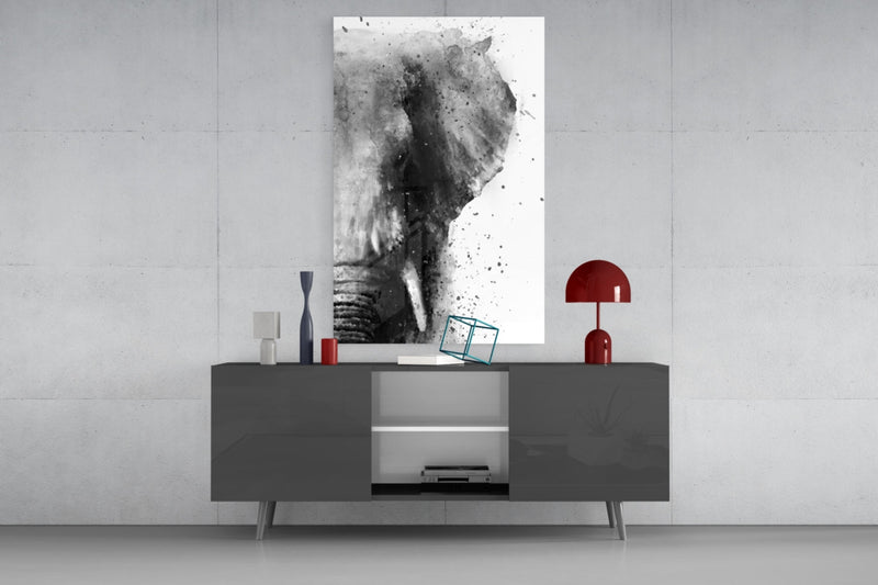 Elephant Glass Wall Art