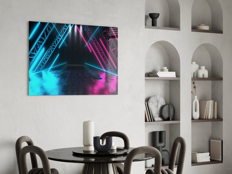 Neon Lights Glass Wall Art