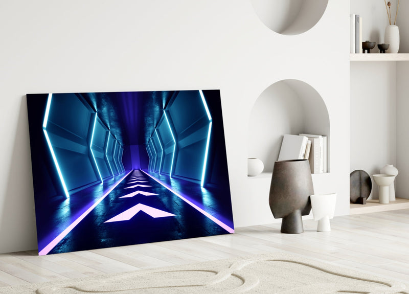 Neon Lights Glass Wall Art