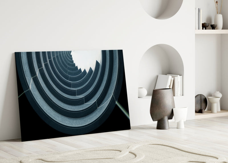 Geometric Structures Glass Wall Art