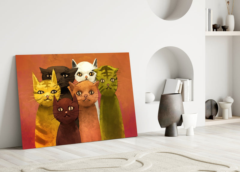Cats Glass Wall Art