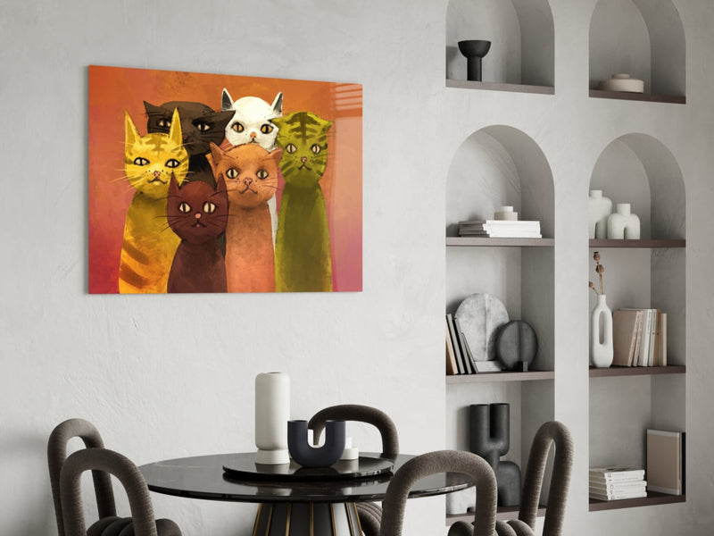 Cats Glass Wall Art