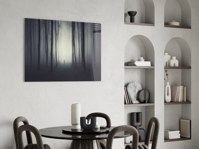 Foggy Forest Glass Wall Art
