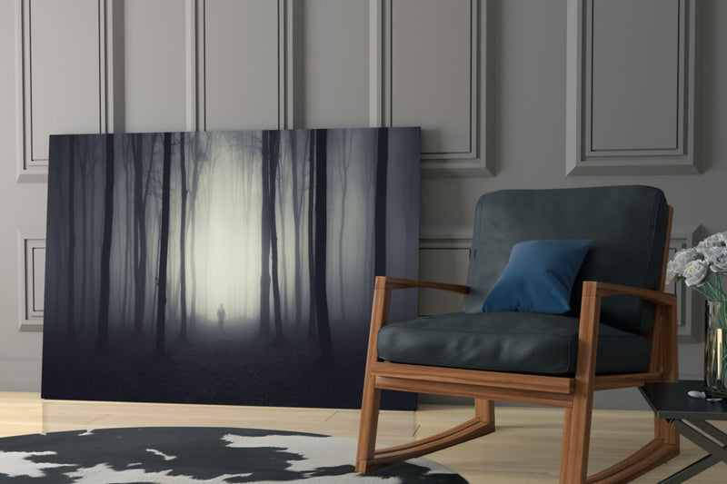 Foggy Forest Glass Wall Art