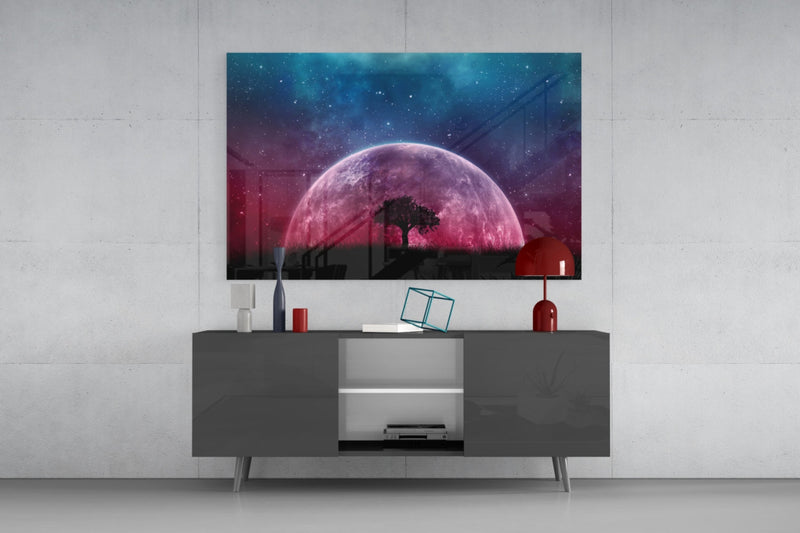 Mystical Night Glass Wall Art