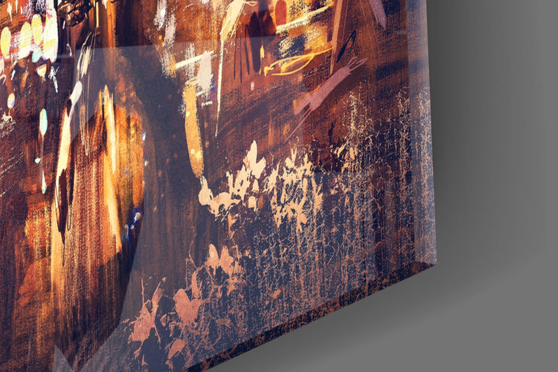 City Night Glass Wall Art