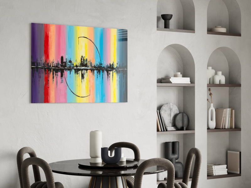 City Silhouette Glass Wall Art