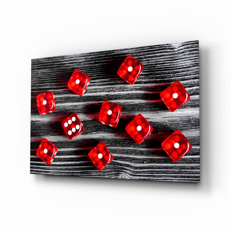 Dice Glass Wall Art